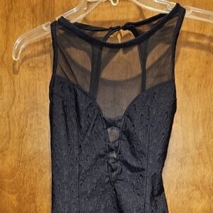 Vintage 80’s Jantzen Black Textured 3D Knit One Piece Bathing Suit